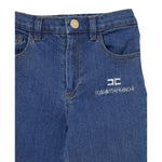Elisabetta Franchi Jeans tinta unita con Elastico In Vita Azzurro per Bambina EGPA084J AZZURRO ELISABETTA FRANCHI 