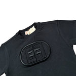 Elisabetta Franchi T-Shirt Girocollo tinta unita con Stampa Nero per Bambina EGTS093J NERO ELISABETTA FRANCHI 