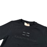 Elisabetta Franchi T-Shirt Girocollo tinta unita con Stampa Nero per Neonata EGTS098 NERO ELISABETTA FRANCHI 