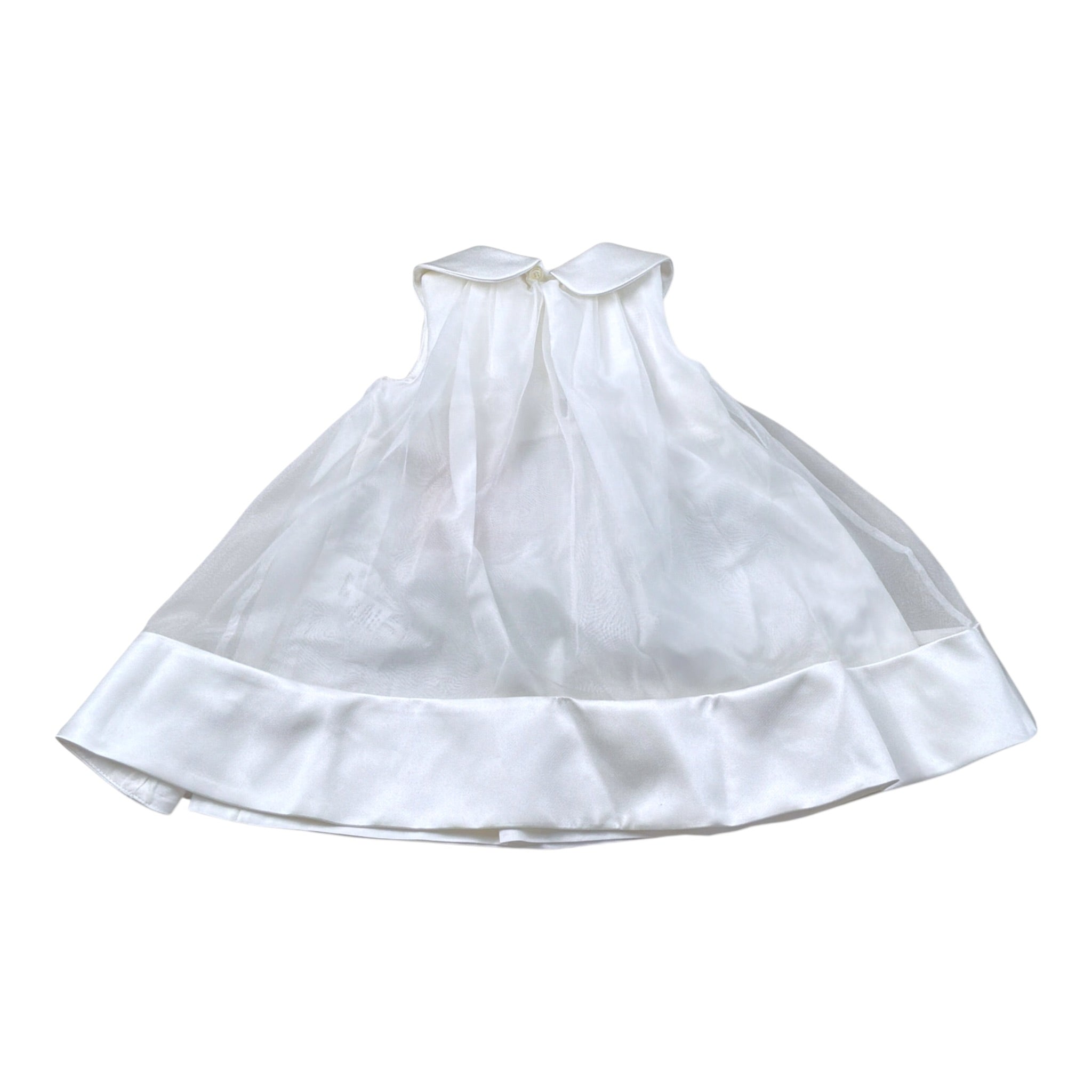 Elisabetta Franchi Abito Giromanica tinta unita con Tulle Bianco per Neonata ENAB062 BIANCO ELISABETTA FRANCHI 