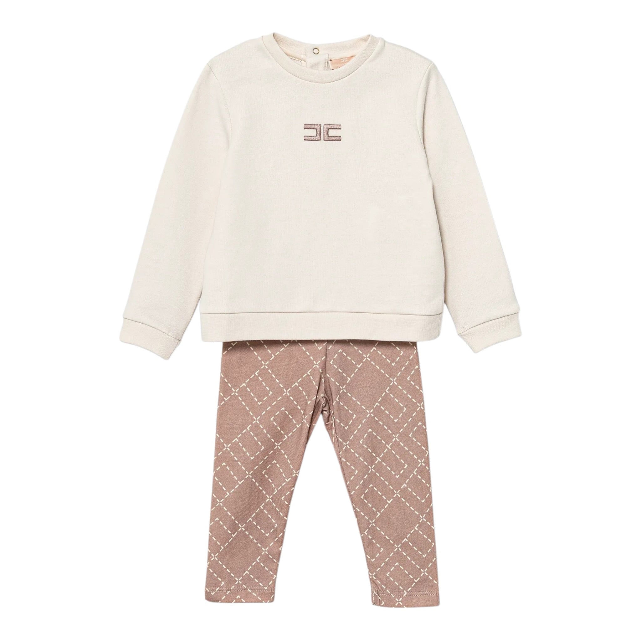 Elisabetta Franchi Completo 2 Pezzi Felpa-Leggins Panna/Rosa per Neonata ENCD107 PANNA/ROSA ELISABETTA FRANCHI 