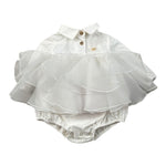 Elisabetta Franchi Body tinta unita con Tulle Bianco per Neonata ENPG052 BIANCO ELISABETTA FRANCHI 