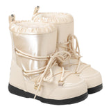 Elisabetta Franchi Stivali Neve tinta unita con Logo Crema per Bambina F4A6E0168 CREMA ELISABETTA FRANCHI 