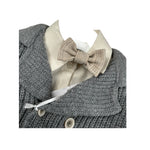 Emanuel Pris Completo 4 Pezzi Camicia Body-Cardigan-Pantalone-Papillon Grigio per Neonato IVORI GRIGIO EMANUEL PRIS 