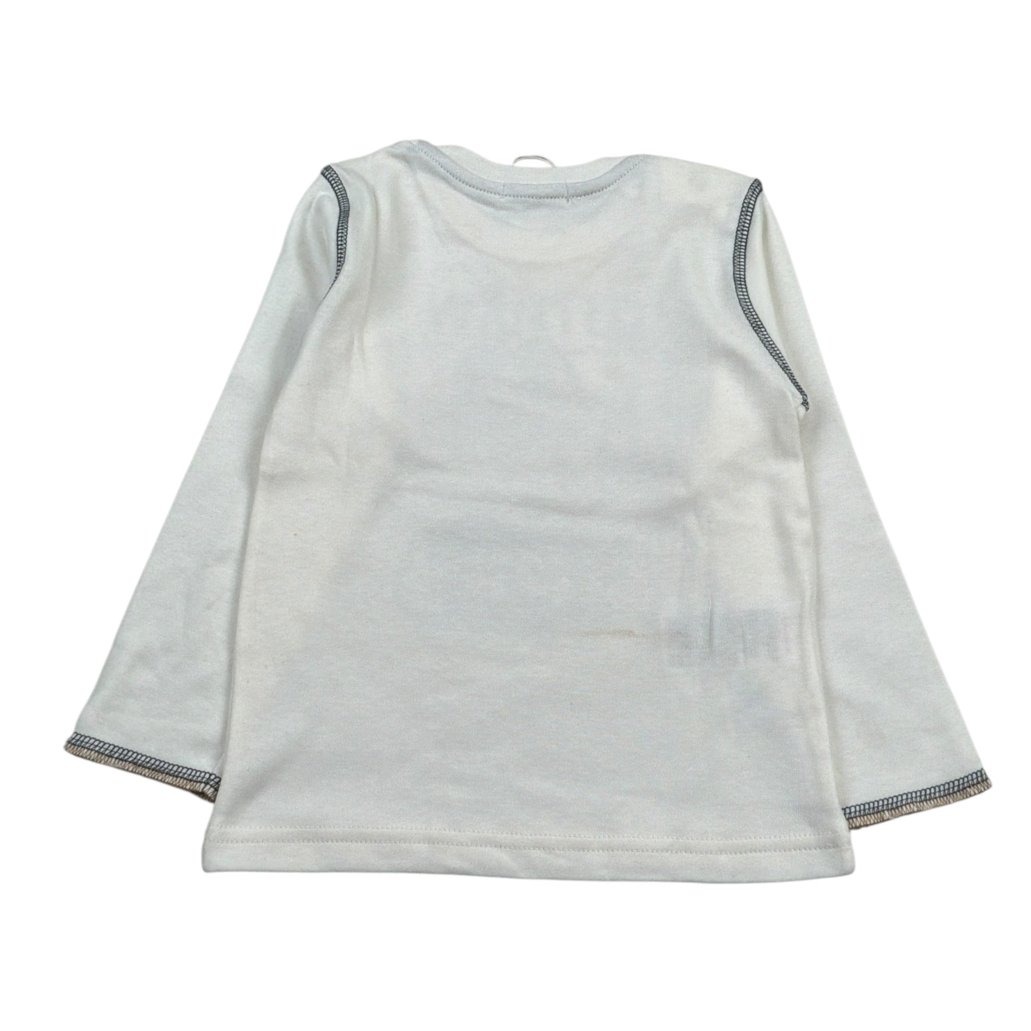 Emc Shirt Girocollo tinta unita con Stampa Panna per Neonato BX1851 PANNA EMC 
