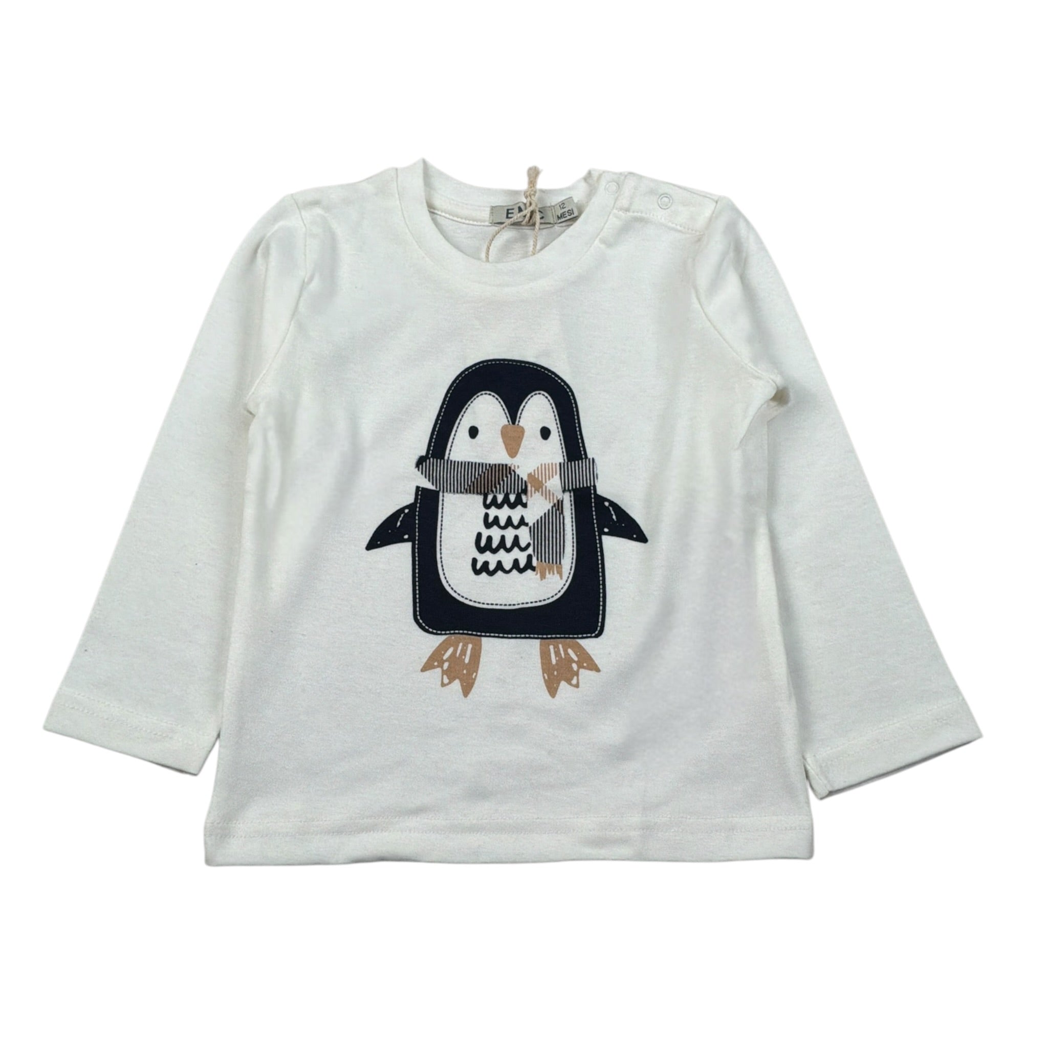 Emc Shirt Girocollo tinta unita con Stampa Panna per Neonato BX2265 PANNA EMC 