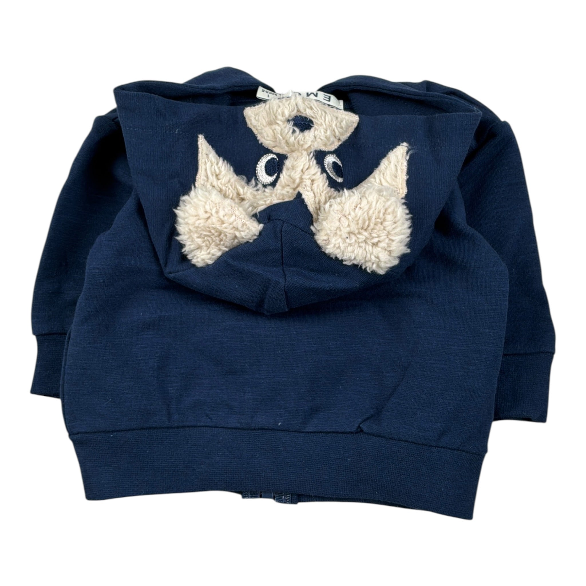 Emc Felpa tinta unita con Zip E Cappuccio Blu per Neonato CE1911 BLU EMC 