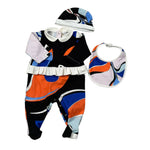Emilio Pucci Set Tutina-Cappello-Bavetta Multicolor Multicolor per Neonata 9N0539 MULTICOLOR EMILIO PUCCI 