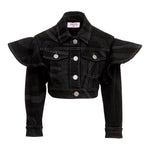Emilio Pucci Giubbino In Denim tinta unita Nero per Bambina PV2A04 NERO EMILIO PUCCI 
