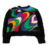 Emilio Pucci Cardigan Stampa Fantasia Nella Parte Posteriore Nero per Bambina PV9A10 NERO EMILIO PUCCI 