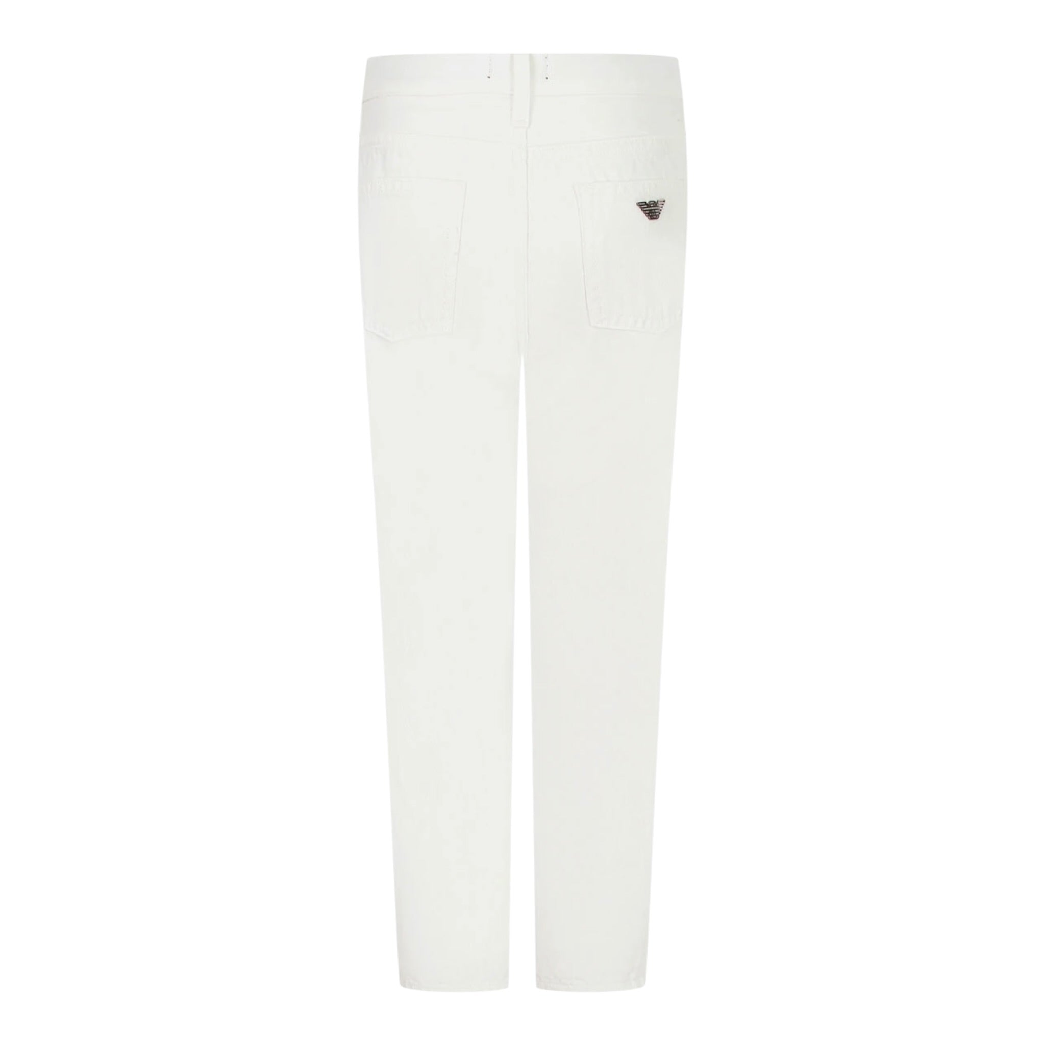 Emporio Armani Pantalone tinta unita con Logo Bianco per Bambino 3R4J75 BIANCO EMPORIO ARMANI 