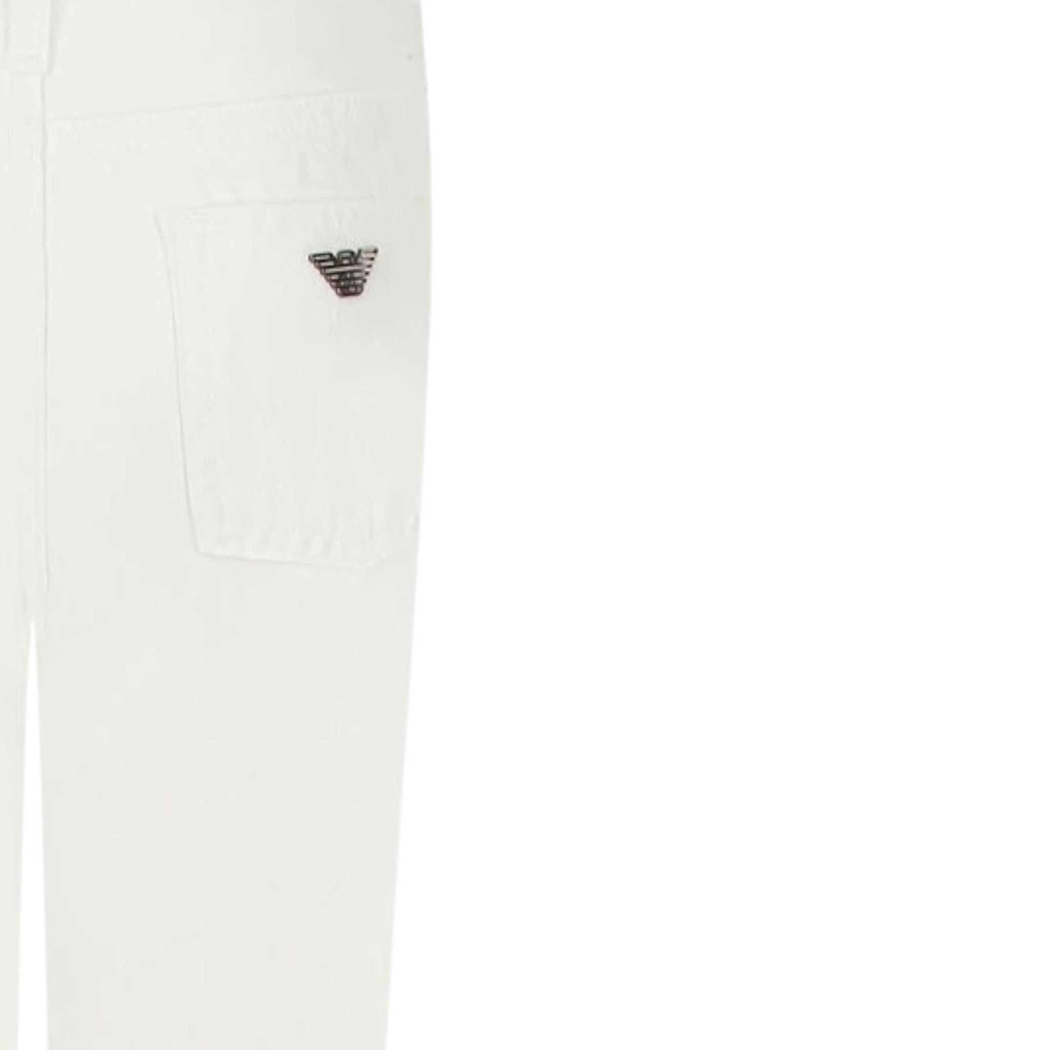 Emporio Armani Pantalone tinta unita con Logo Bianco per Bambino 3R4J75 BIANCO EMPORIO ARMANI 