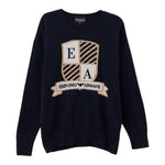 Emporio Armani Maglia tinta unita con Stampa Blu per Bambino 6D4M54 BLU EMPORIO ARMANI 