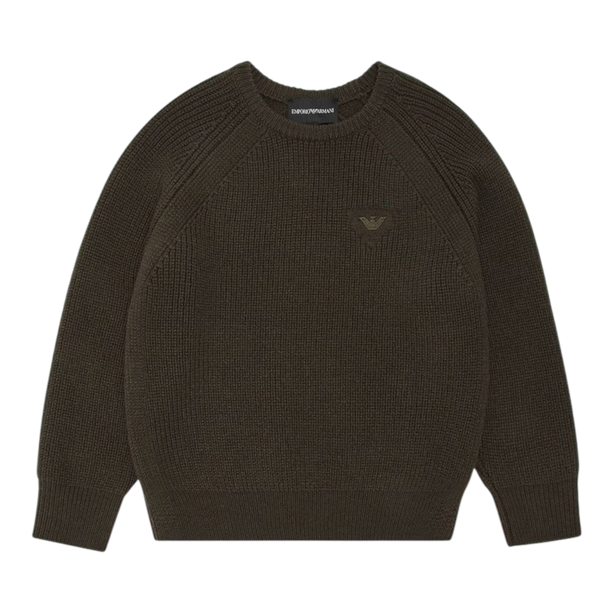 Emporio Armani Maglia tinta unita con Logo Verde per Bambino 6D4M574 VERDE EMPORIO ARMANI 