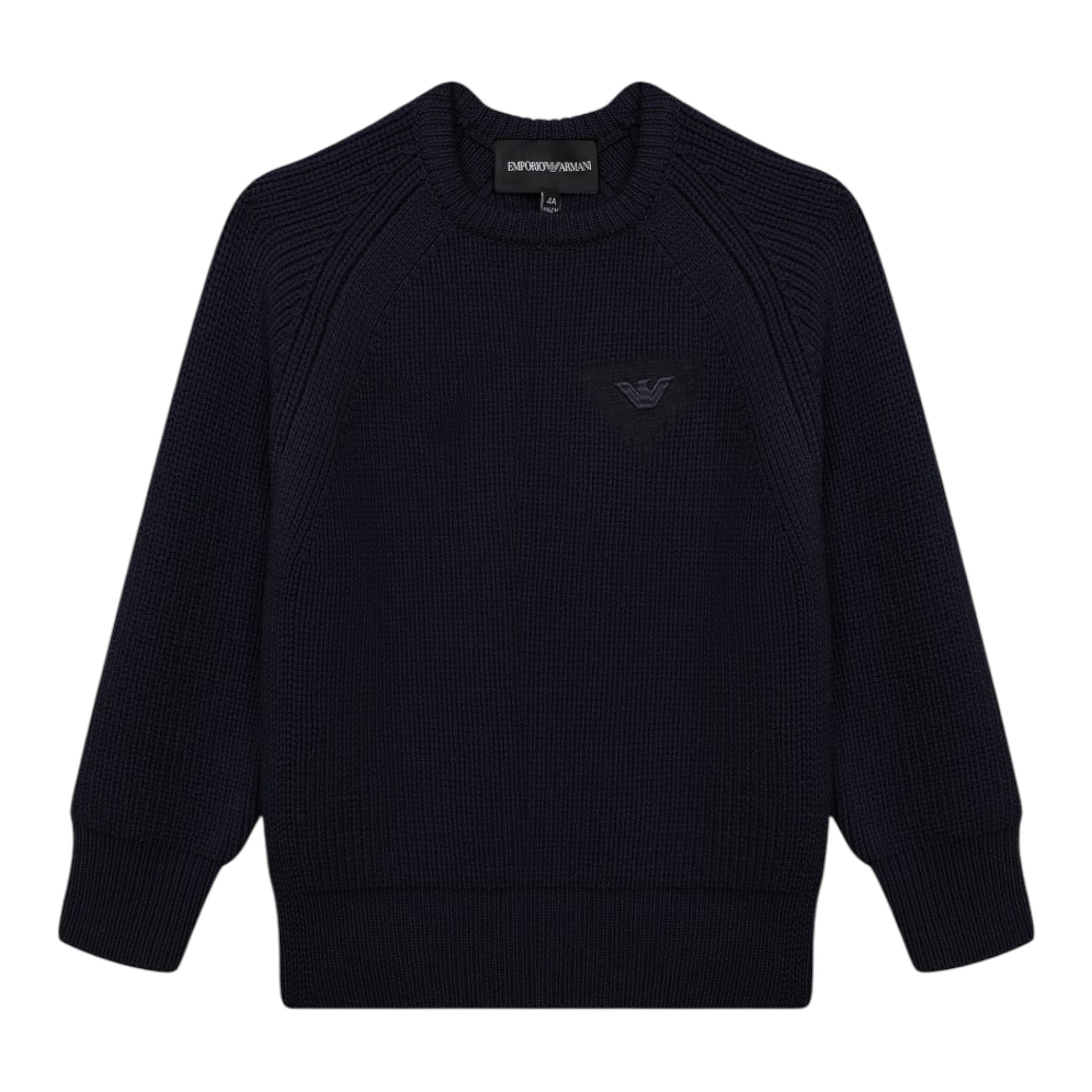 Emporio Armani Maglia tinta unita con Logo Blu per Bambino 6D4M57 BLU EMPORIO ARMANI 