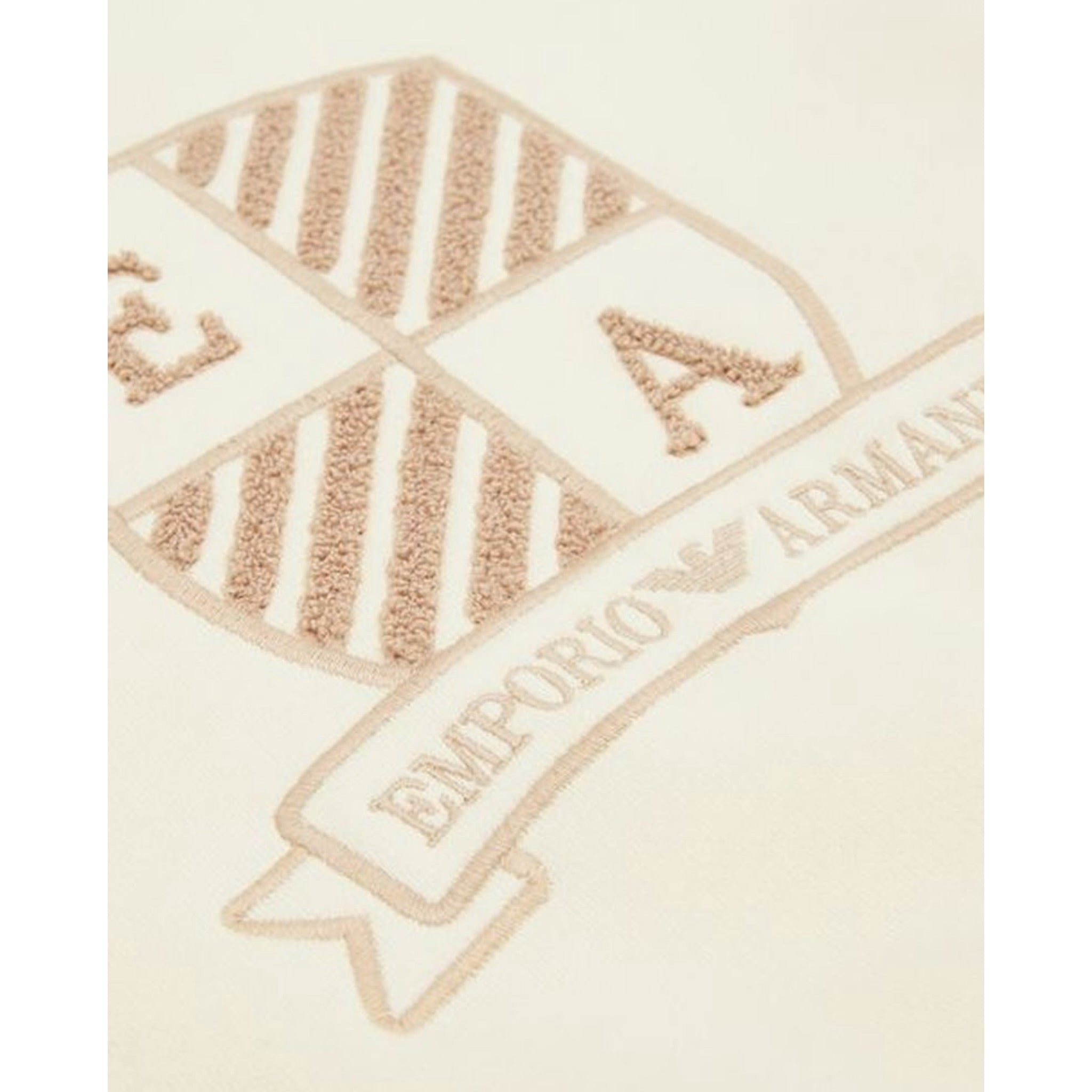 Emporio Armani Felpa tinta unita Girocollo con Stampa Panna per Bambino 6D4MJ9 PANNA EMPORIO ARMANI 
