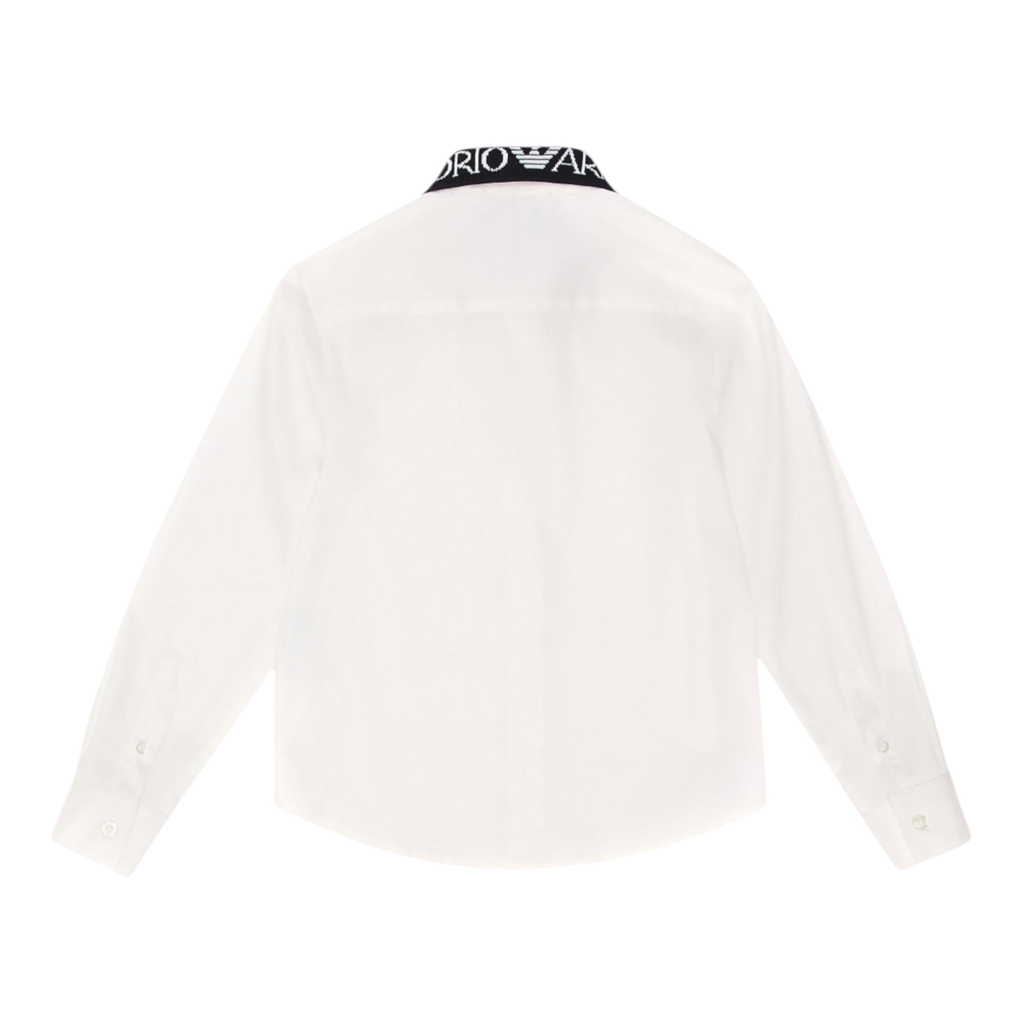 Emporio Armani Camicia tinta unita con Colletto In Contrasto Bianco per Bambino 6R4CJ5 BIANCO EMPORIO ARMANI 