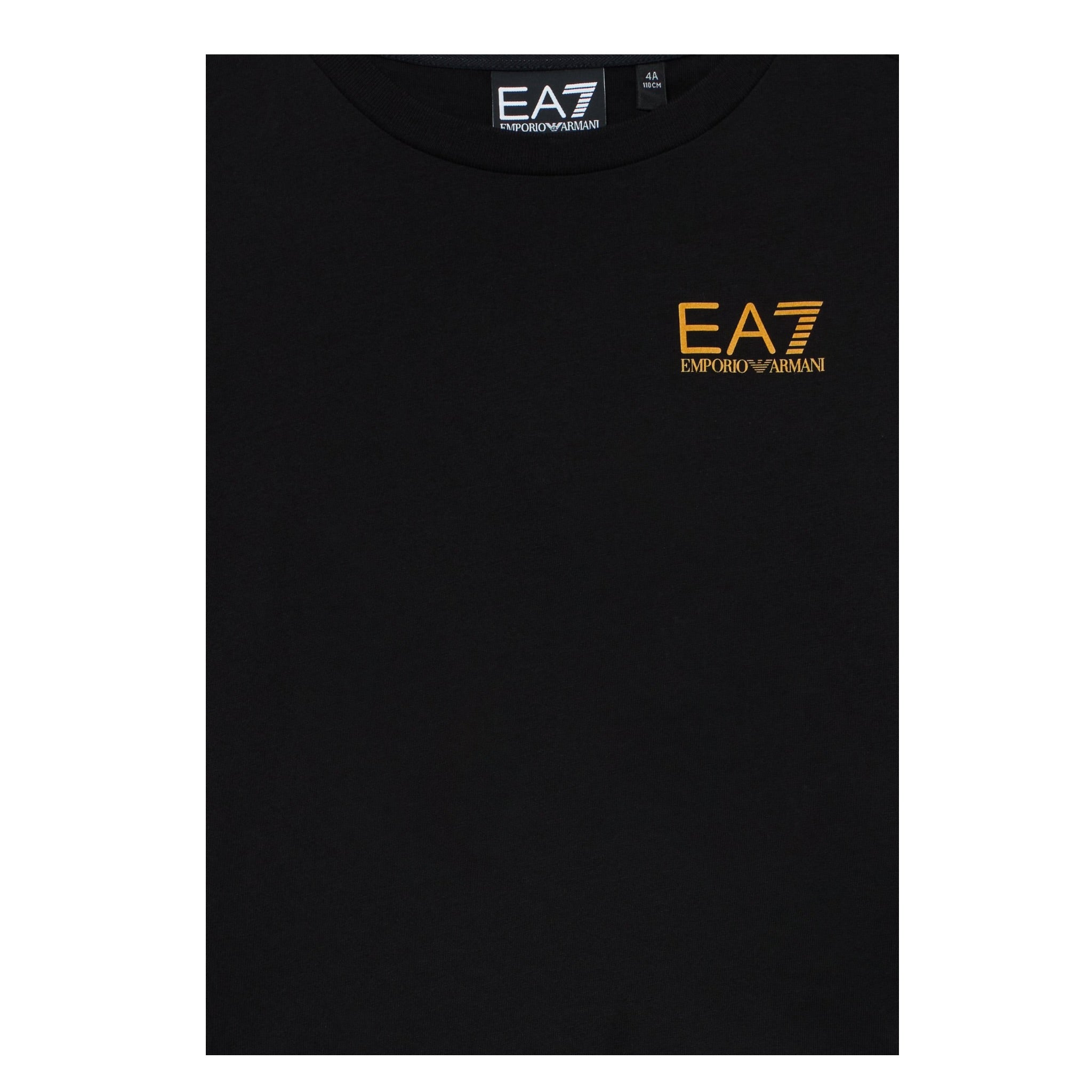 Emporio Armani Shirt Girocollo tinta unita con Logo Nero/Oro per Bambino 7B000021 NERO/ORO EMPORIO ARMANI 
