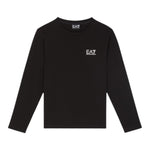 Emporio Armani Shirt Girocollo tinta unita con Logo Nero per Bambino 7B000021 NERO EMPORIO ARMANI 