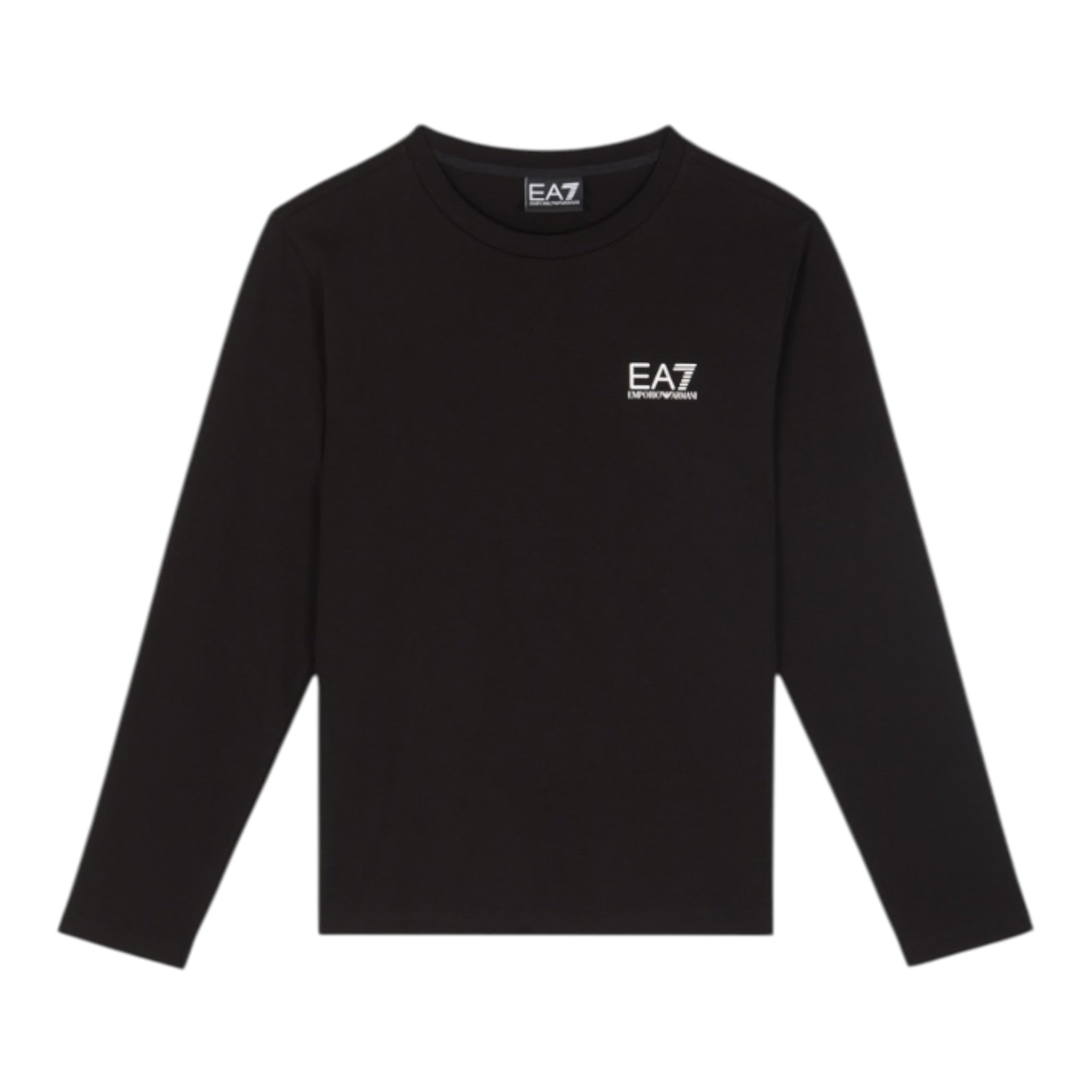 Emporio Armani Shirt Girocollo tinta unita con Logo Nero per Bambino 7B000021 NERO EMPORIO ARMANI 