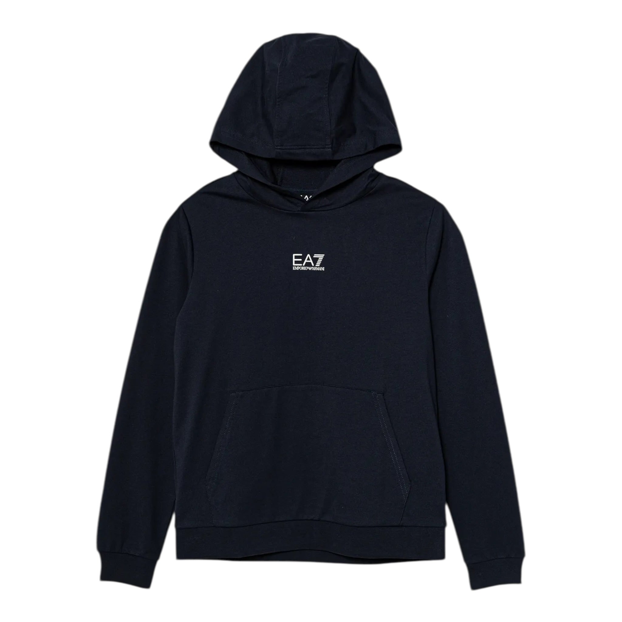 Emporio Armani Felpa Chiusa con Cappuccio tinta unita Blu per Bambino 7B000024 BLU EMPORIO ARMANI 