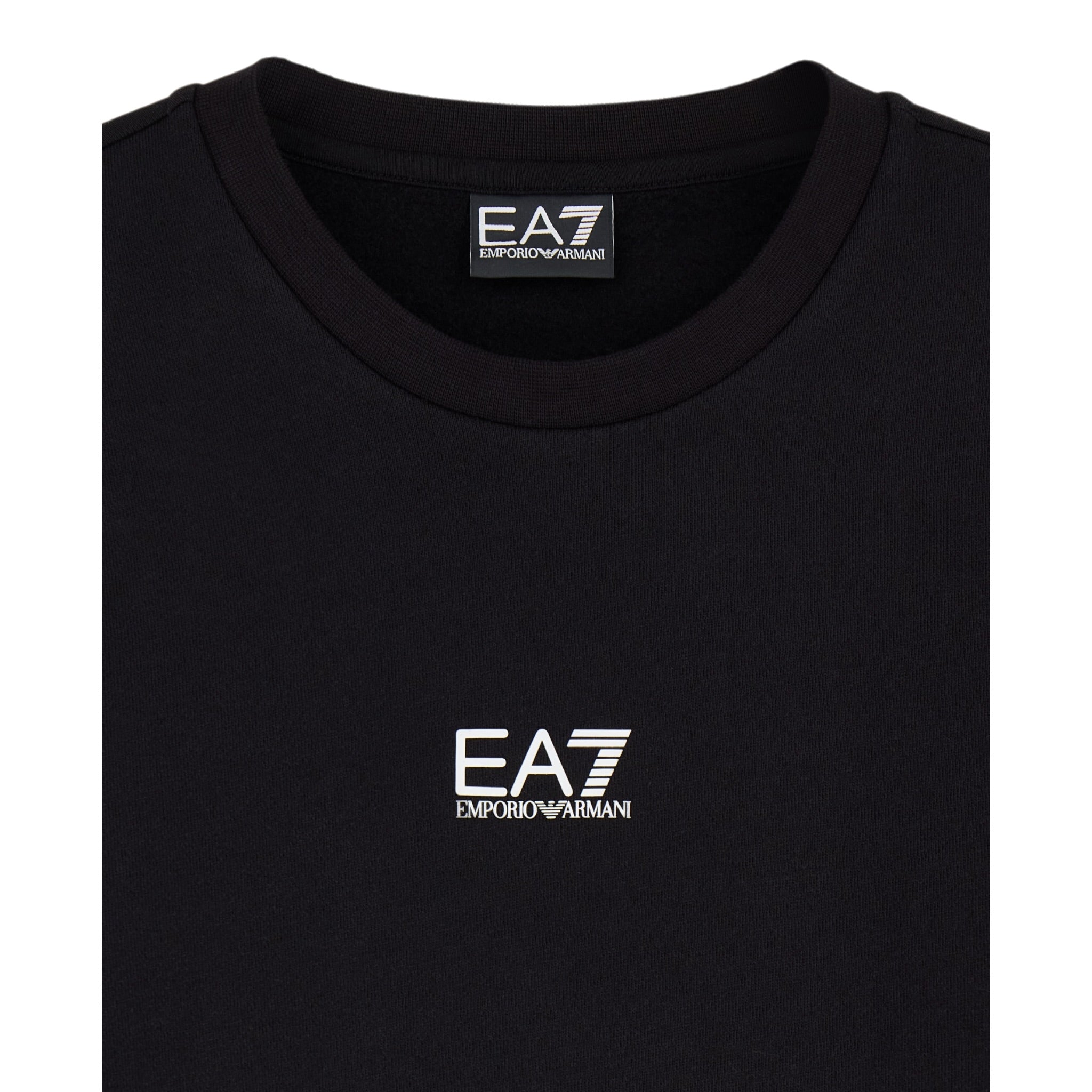 Emporio Armani Felpa Chiusa Girocollo tinta unita con Stampa Nero per Bambino 7B000025X NERO EMPORIO ARMANI 