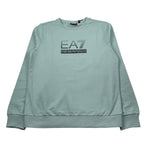 Emporio Armani Felpa Chiusa Girocollo tinta unita con Stampa Verde per Bambino 7B000170X VERDE EMPORIO ARMANI 
