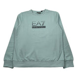 Emporio Armani Felpa Chiusa Girocollo tinta unita con Stampa Verde per Bambino 7B000170X VERDE EMPORIO ARMANI 