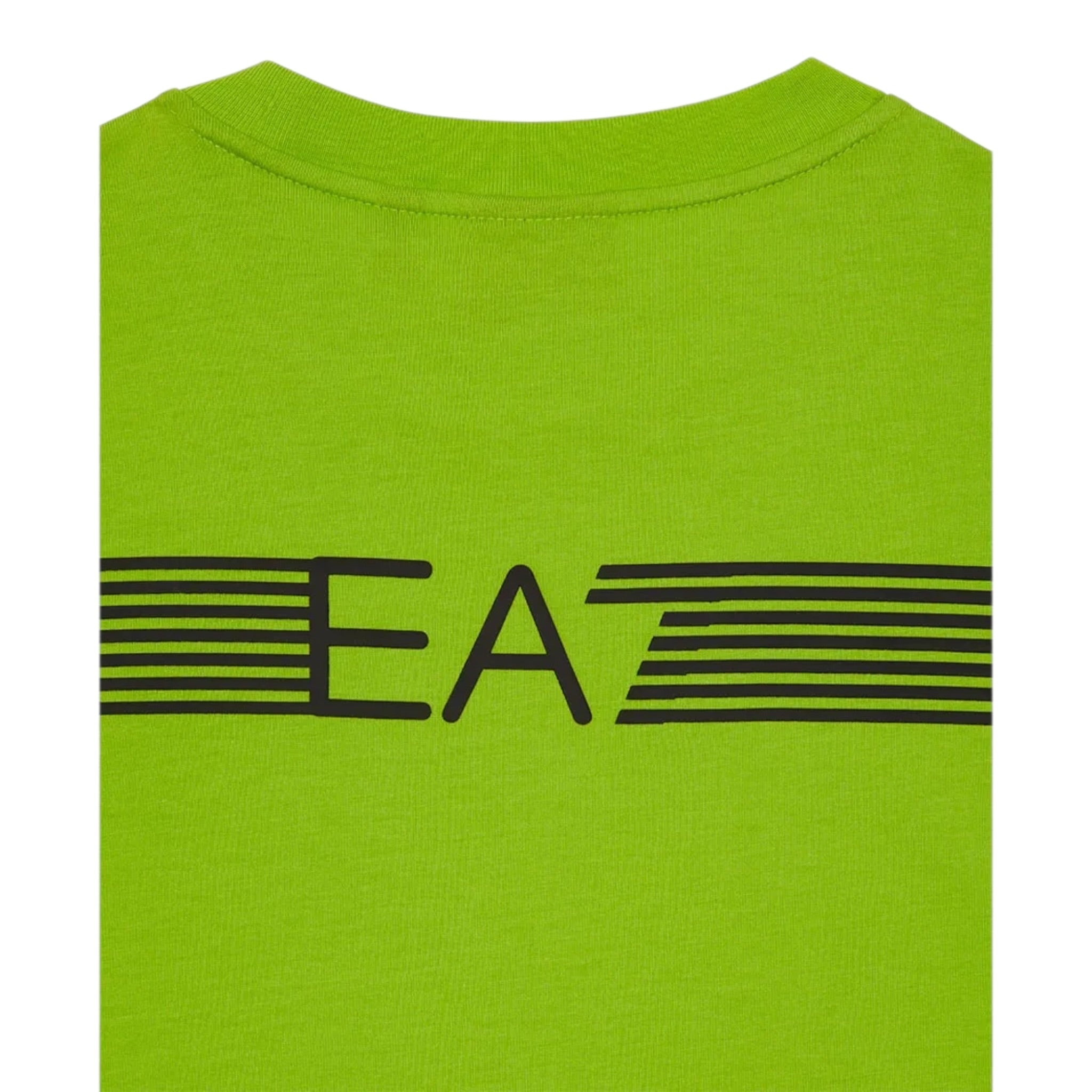 Emporio Armani T-Shirt Girocollo tinta unita con Stampa Verde per Bambino 7B000183 VERDE EMPORIO ARMANI 