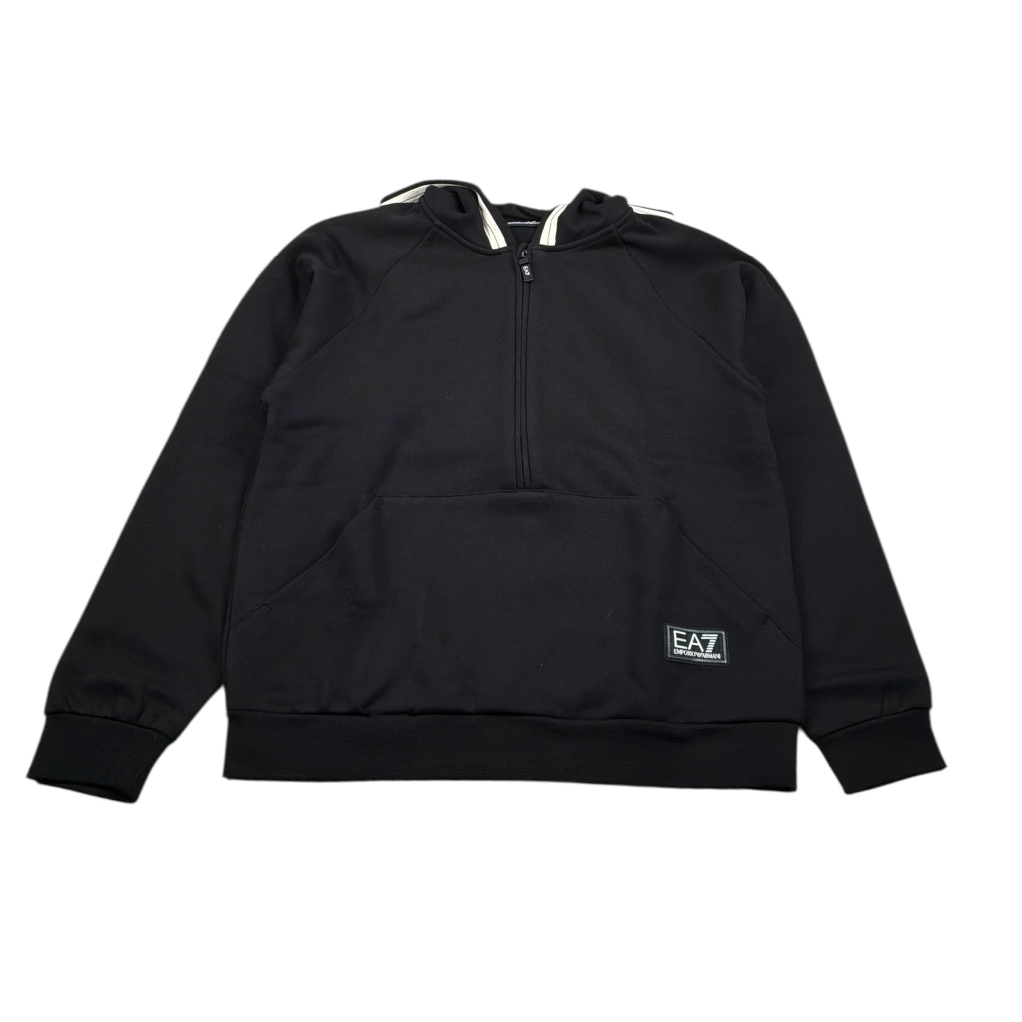 Emporio Armani Felpa tinta unita con Cappuccio E Zip Nero per Bambino 7B000192 NERO EMPORIO ARMANI 