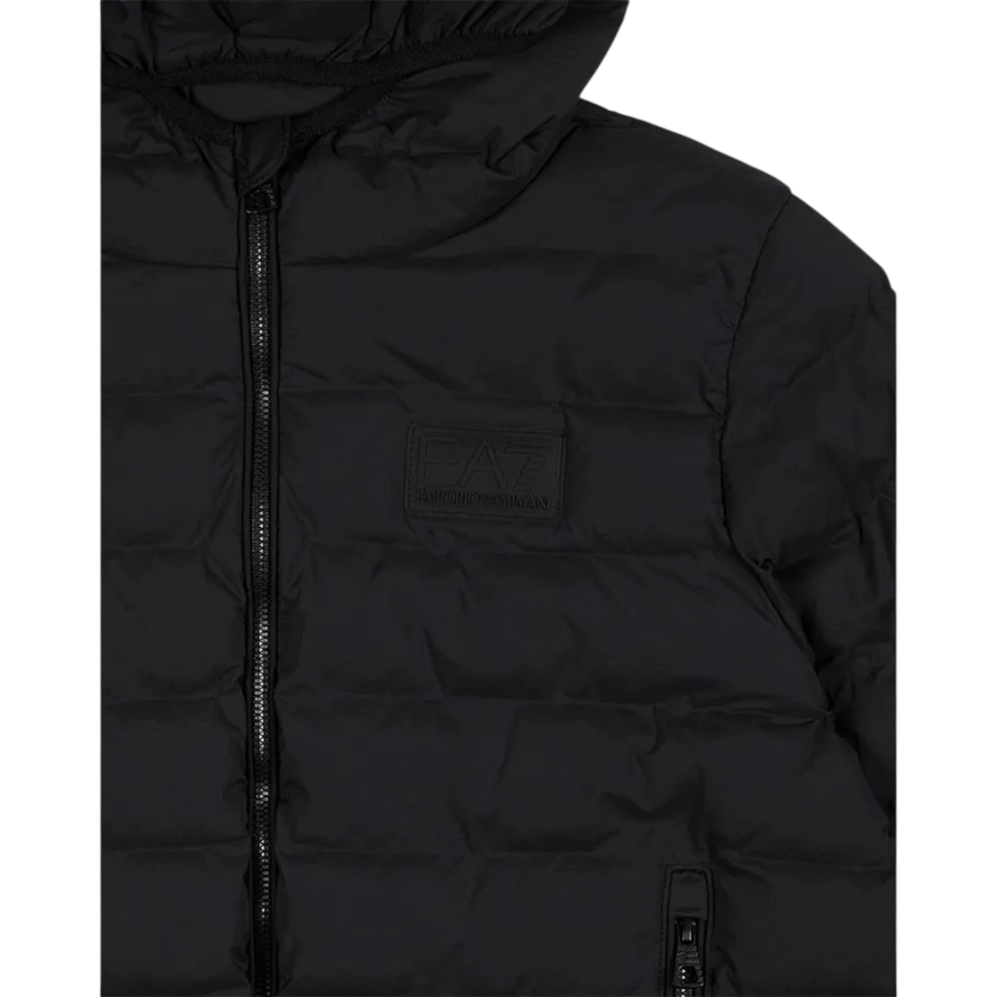 Emporio Armani Giubbino tinta unita con Zip E Cappuccio Nero per Bambino 7B000228 NERO EMPORIO ARMANI 