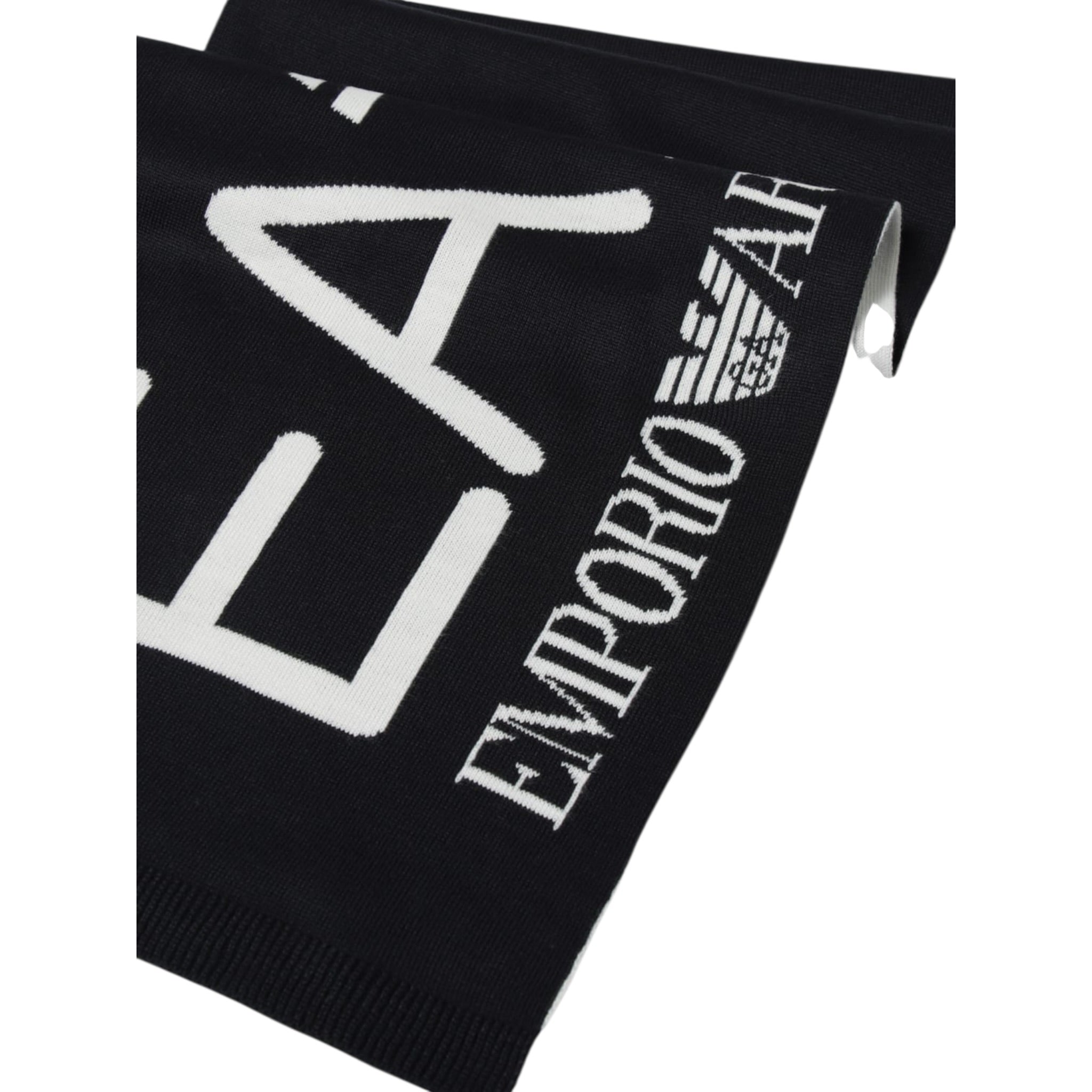 Emporio Armani Sciarpa tinta unita con Logo In Contrasto Blu per Bambino 7X000007 BLU EMPORIO ARMANI 