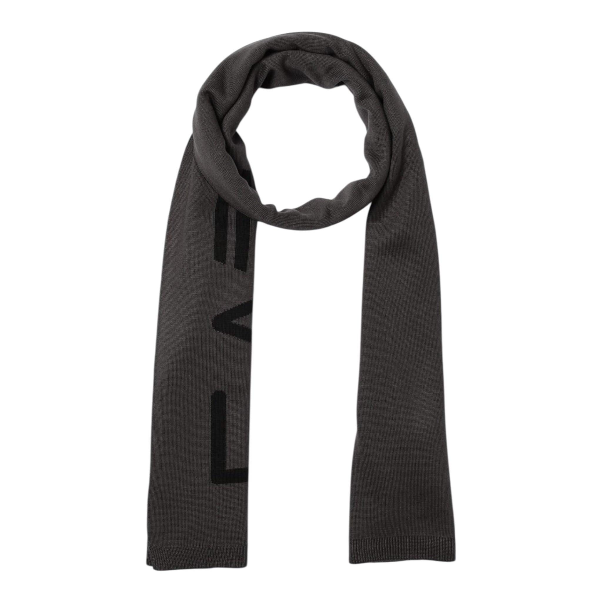 Emporio Armani Sciarpa tinta unita con Logo In Contrasto Grigio per Bambino 7X000007 GRIGIO EMPORIO ARMANI 