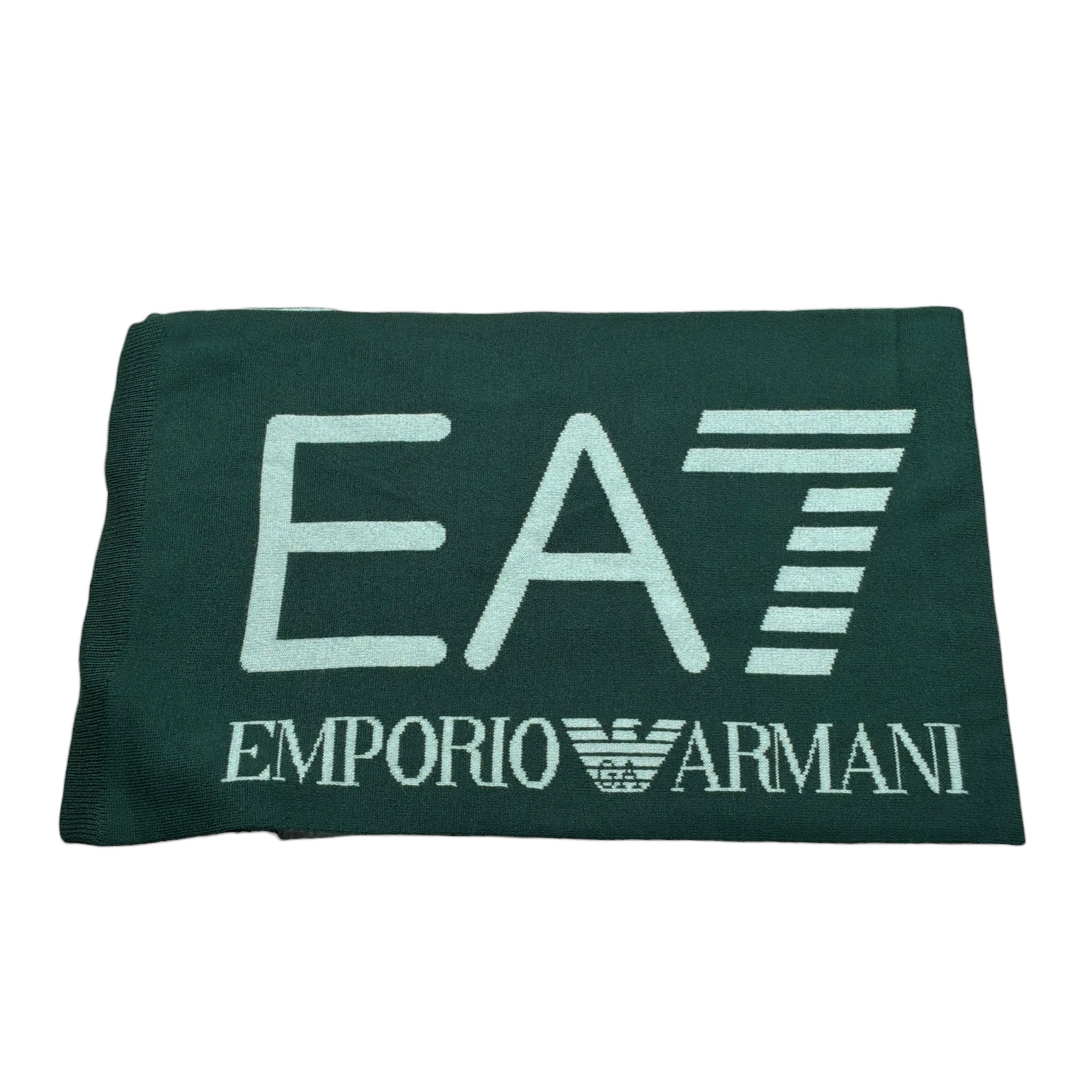 Emporio Armani Sciarpa tinta unita con Logo In Contrasto Verde per Bambino 7X000007 VERDE EMPORIO ARMANI 