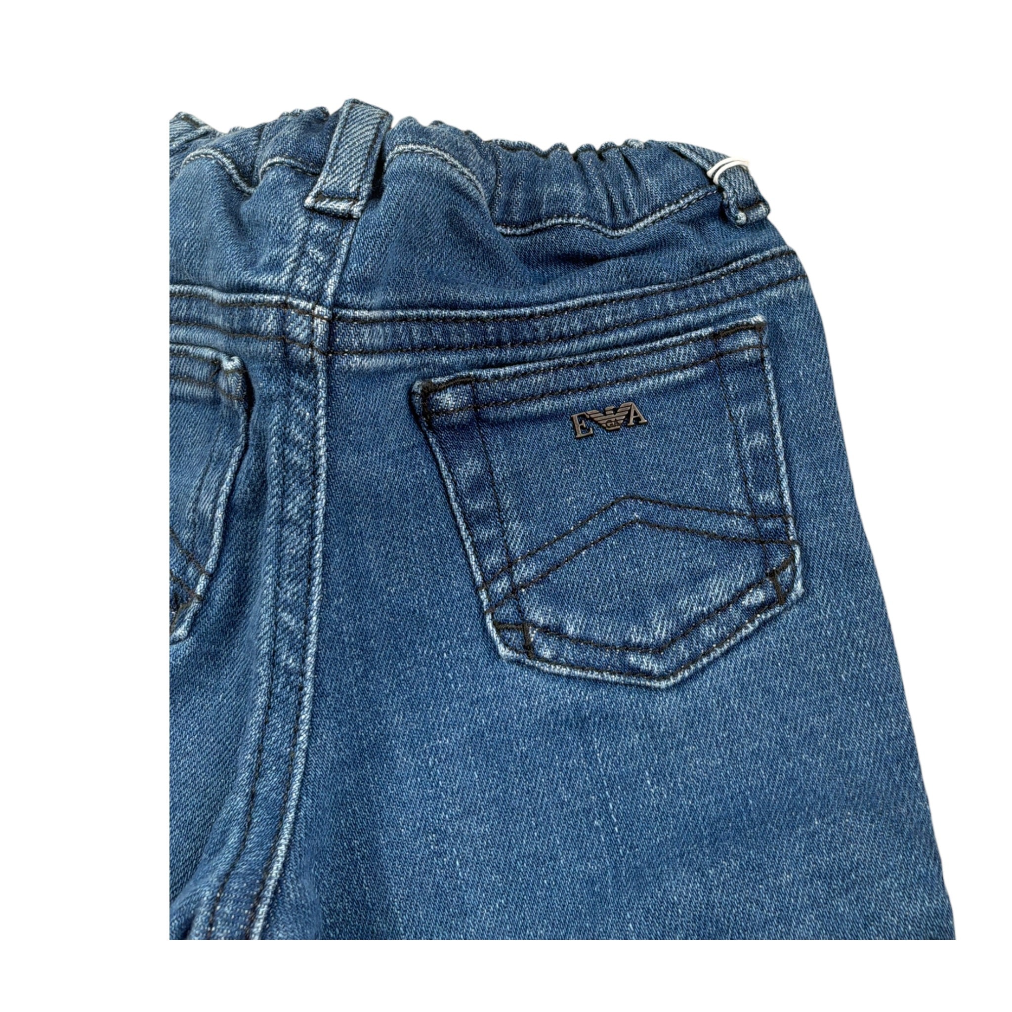 Emporio Armani Jeans tinta unita con Elastico In Vita Blu per Neonato 8NHJ09 BLU EMPORIO ARMANI 