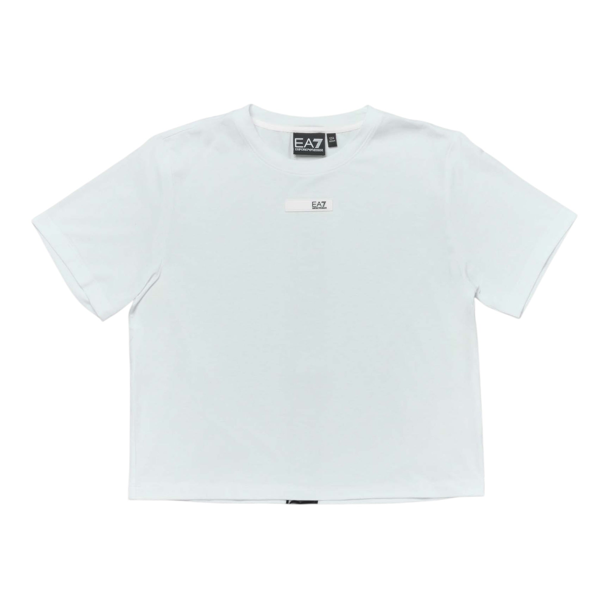 Emporio Armani T-Shirt Girocollo Modello Crop tinta unita Bianco per Bambina AF12945 BIANCO EMPORIO ARMANI 