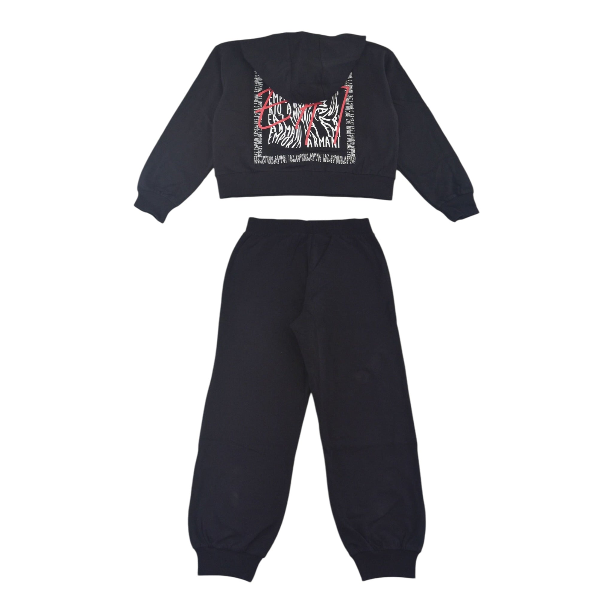 Emporio Armani Completo 2 Pezzi Felpa-Pantalone tinta unita Nero per Bambina AF16219N NERO EMPORIO ARMANI 