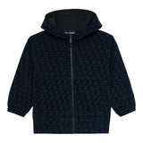 Emporio Armani Felpa tinta unita con Cappuccio E Zip Blu per Bambino EB000468 BLU EMPORIO ARMANI 
