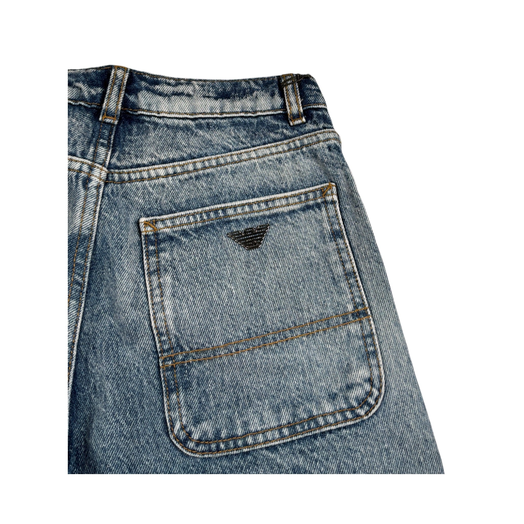 Emporio Armani Jeans tinta unita con Girovita Regolabile Blu per Bambino EB000527 BLU EMPORIO ARMANI 