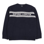 Emporio Armani Maglia Girocollo Tinta Unitoa con Logo Blu per Bambino EB000807 BLU EMPORIO ARMANI 