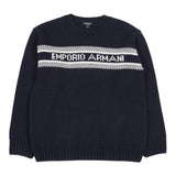 Emporio Armani Maglia Girocollo Tinta Unitoa con Logo Blu per Bambino EB000807 BLU EMPORIO ARMANI 