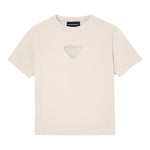 Emporio Armani T-Shirt Girocollo tinta unita con Logo Beige per Bambino EB000813 BEIGE EMPORIO ARMANI 
