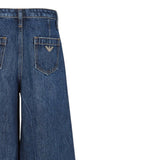 Emporio Armani Jeans tinta unita A Palazzo Blu per Bambina EG000344 BLU EMPORIO ARMANI 
