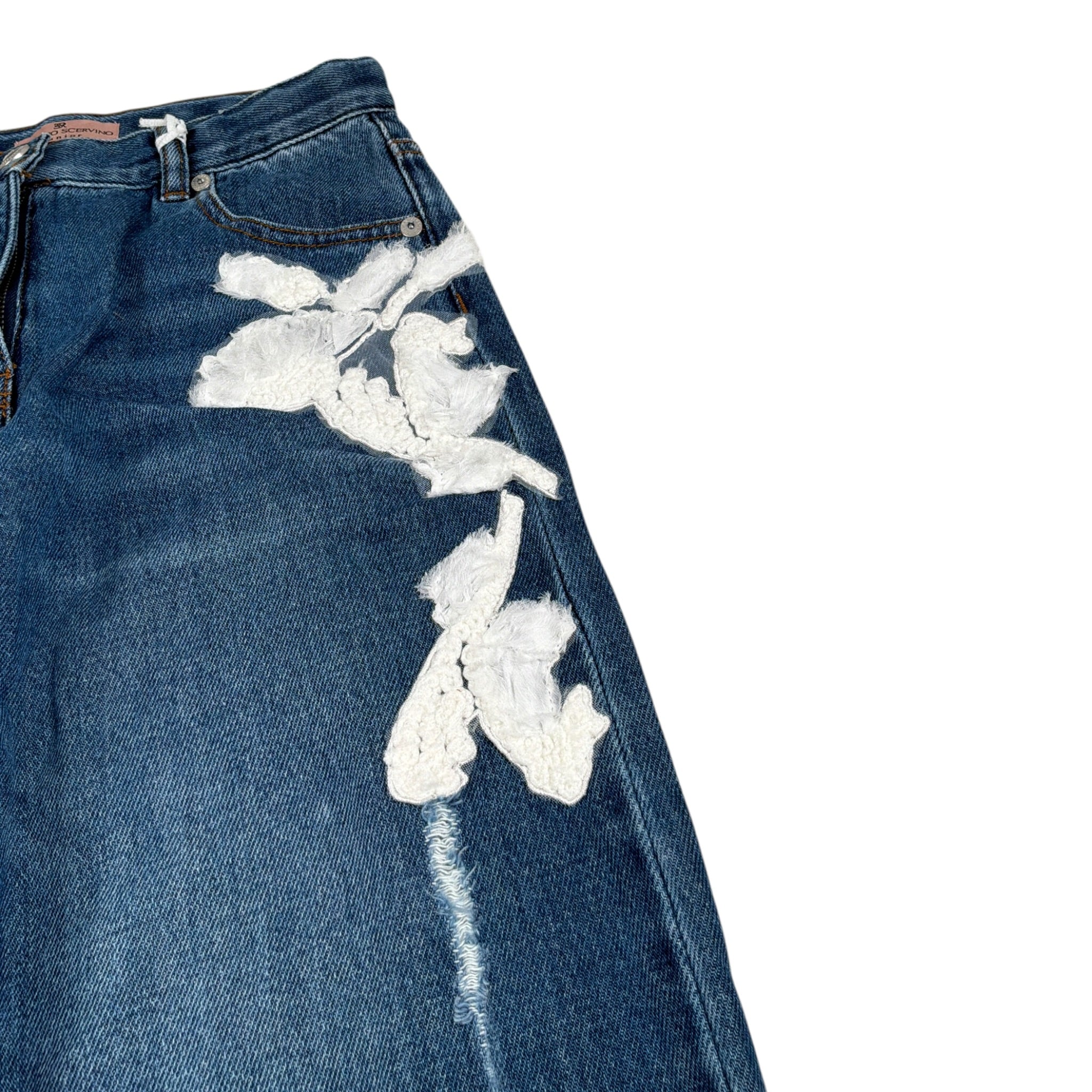 Ermanno Scervino Jeans tinta unita con Girovita Regolabile Azzurro per Bambina SFPA053 AZZURRO ERMANNO SCERVINO 