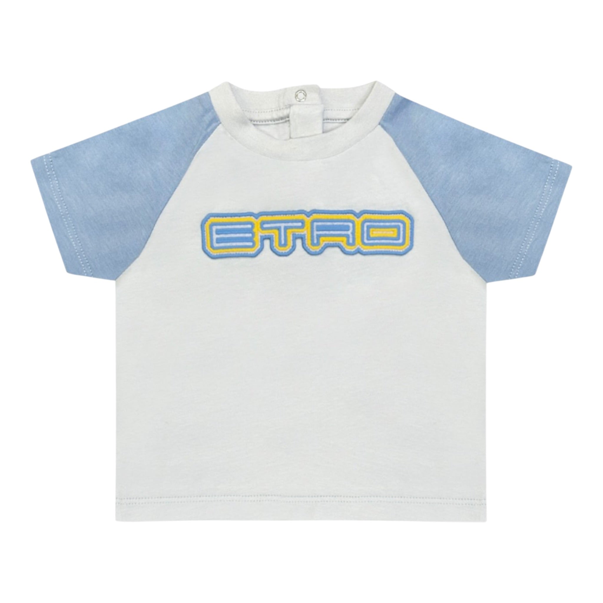 Etro T-Shirt tinta unita con Maniche In Contrasto Bianco per Neonato GW8561 BIANCO ETRO 