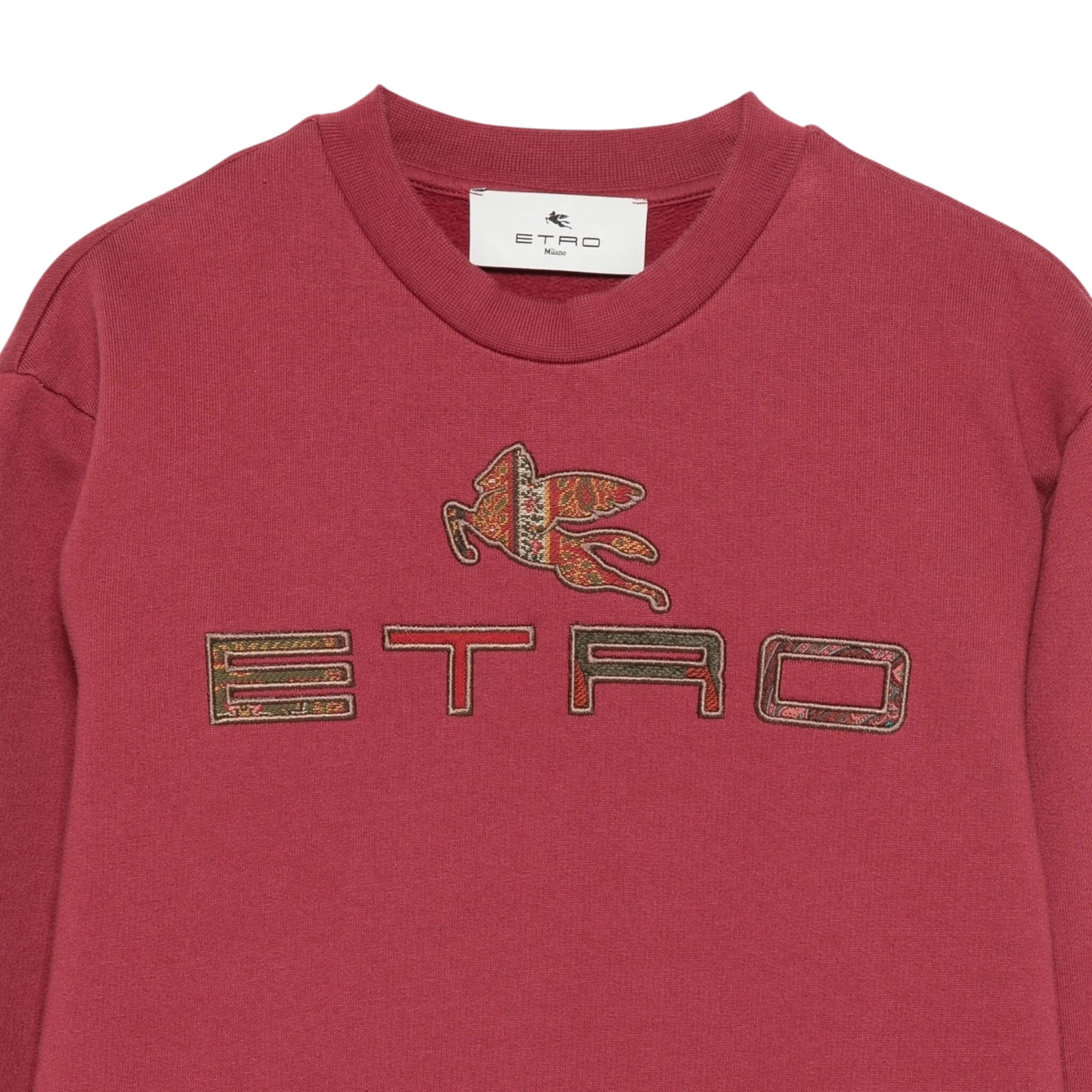 Etro Felpa Chiusa Girocollo tinta unita con Logo Bordeaux per Bambina GX4P20 BORDEAUX ETRO 