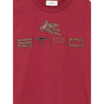Etro T-Shirt Girocollo tinta unita con Stampa Bordeaux per Bambina GX8P21 BORDEAUX ETRO 