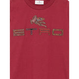 Etro T-Shirt Girocollo tinta unita con Stampa Bordeaux per Bambina GX8P21 BORDEAUX ETRO 