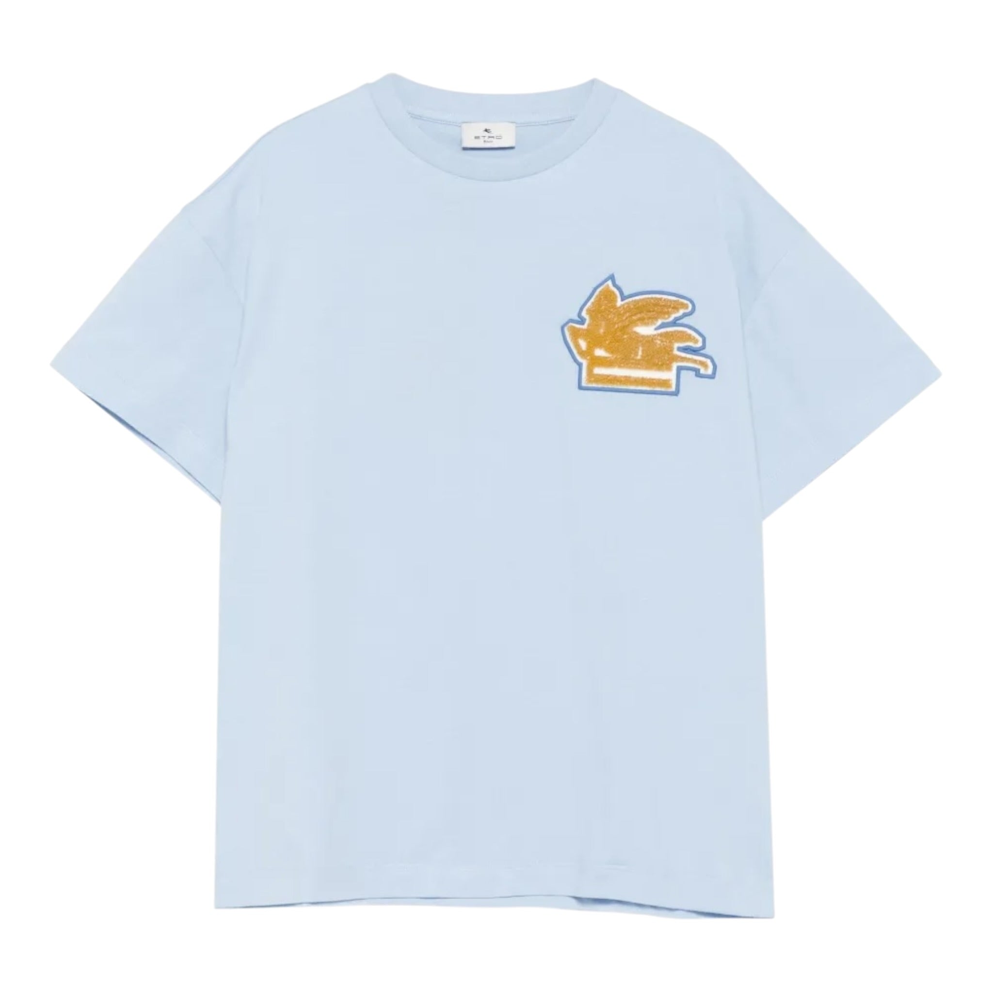 Etro T-Shirt tinta unita con Stampa Azzurro per Bambino GX8P41X AZZURRO ETRO 