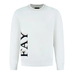 Fay Felpa Chiusa Girocollo tinta unita con Logo Panna per Bambino FX4P00X PANNA FAY 